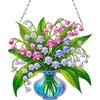 Stained Art DIY 2D Flat Acrylic Hanging Diamond Art Set 24x24cm Double Side Print Single-Sided Rhinestone for Adults Home Decor