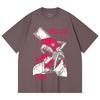 230 g/m² 100% bavlna Chainsaw Man V16 Denji potisk Unisex T-shirt z těžké bavlny