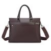 Mens PU Leather Business Briefcase Messenger Bag With Laptop Compartment 14 Inch Waterproof Commuter Shoulder