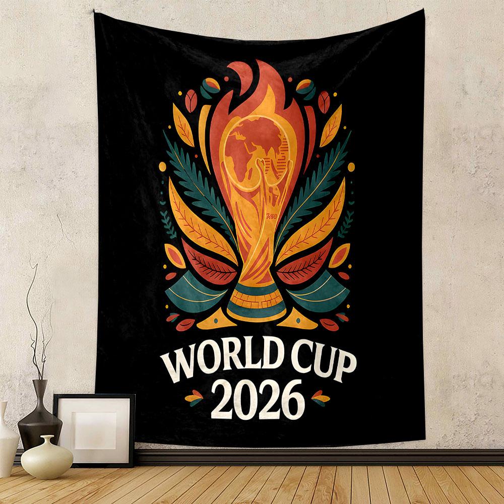 "World Cup 2026 Trophy Design" Patterned tapestry home decor, suitable for bedroom and living room, gift