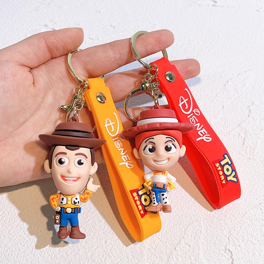 Disney Klíčenky Toy Story Woody Jessie a Buzz Rakeťák PVC Figurky Dekorační Hračky na Dětské Narozeninové Dorty a Tašky