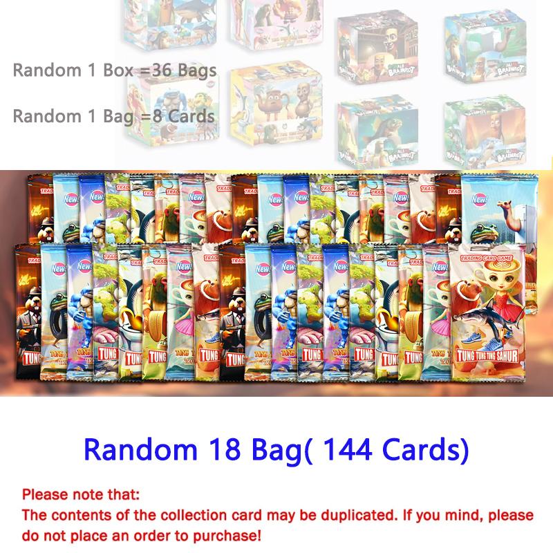 Non-Toxic 8/288Pcs Italian Brainrot Collection Cards Tungtungtung Sahur Tralalero Tralala-Children'S Fans Card Game Toy Trading Cards Gift