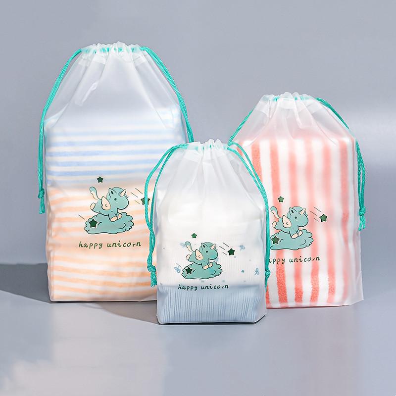 3PCS Cartoon Drawstring Bag Waterproof Travel Shoes Clothes Underwear Storage Bag Organizer Cute Wash Cosmetic Packaging Bag