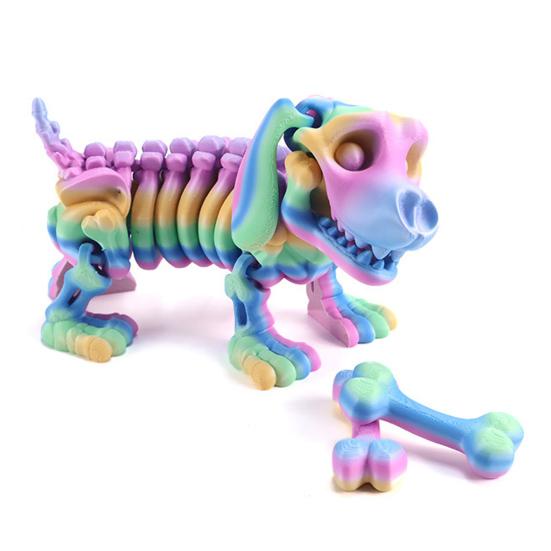 3D-gedrucktes Dackel-Gelenkskelett Dackel-Figur Sammlerstück Skelett-Hund