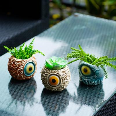 Monster Eye Planter Creative Unique Eye Plant Pot,Resin Succulent Plants Pot with Drainage, for Outdoor Garden Deco and Home Art Decoration