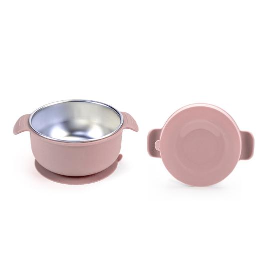 Stainless Steel Baby Bowls with Suction Double Ear Design Feeding Bowl Heat Resistant Drop-Proof Toddler Feeding Dishes for Fruits Snacks