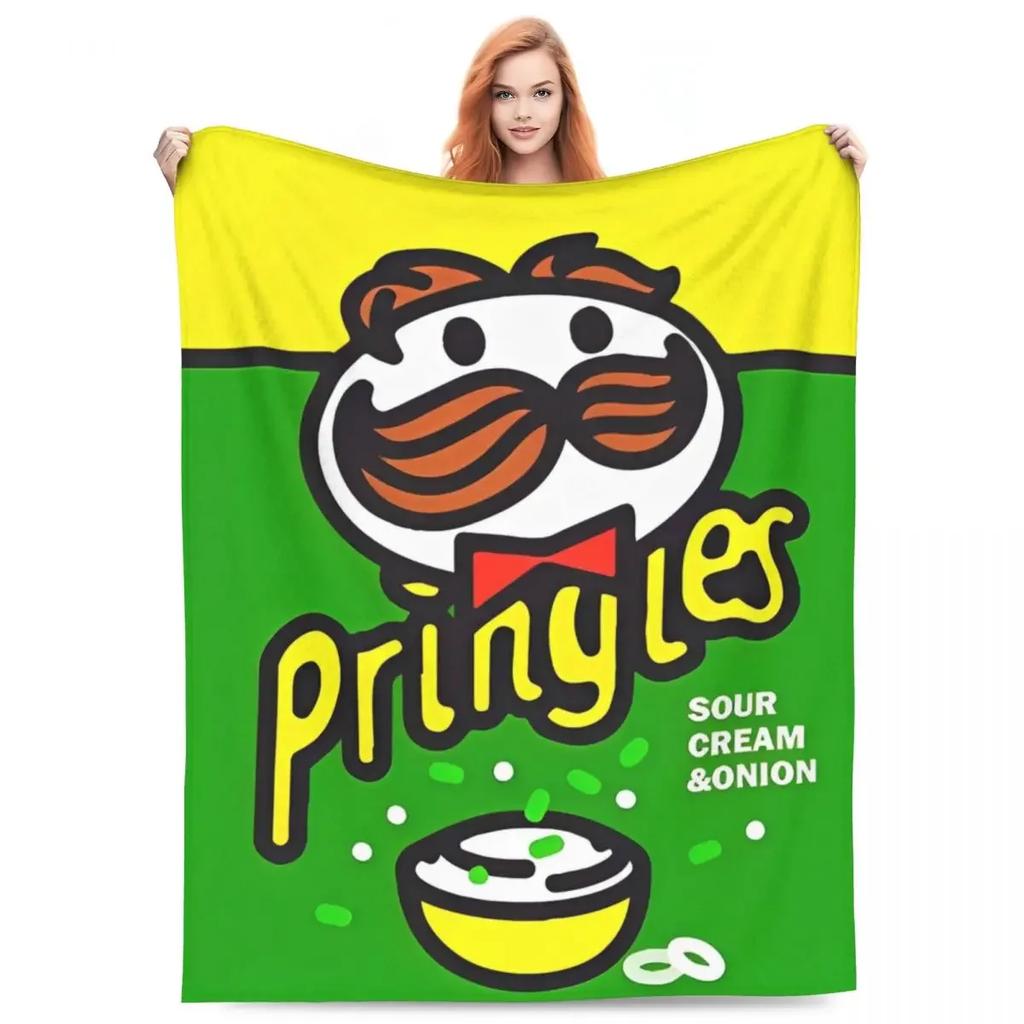 Pringles Chips Flannel Blanket Funny Throw for Home Xcm