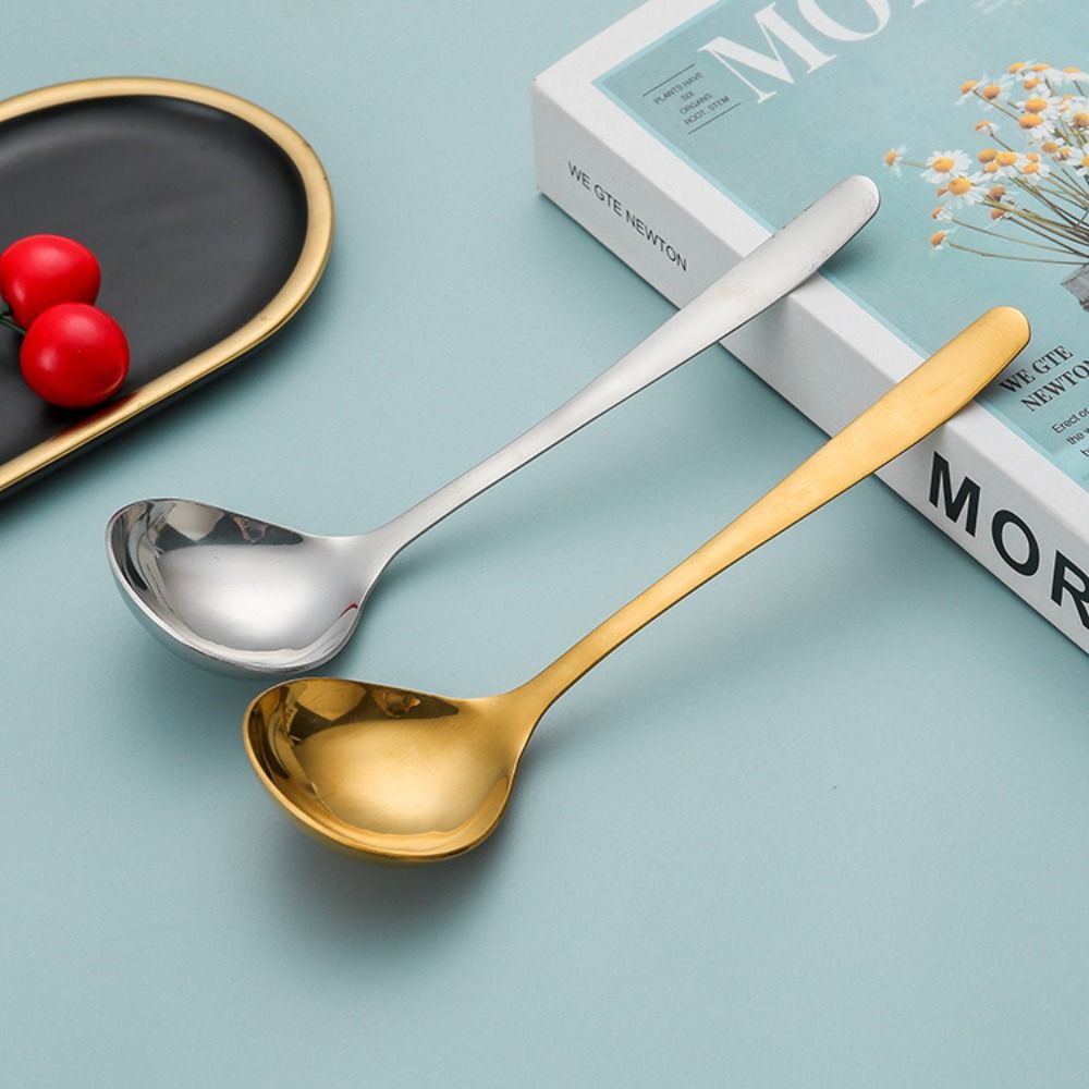 Thickening Long Handle Stirring Spoons Stainless Steel Soup Spoons Tableware Kitchen Accessories Gadgets