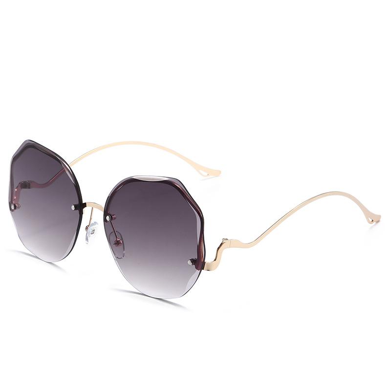 Frameless Trimmed Sunglasses Trend Ocean Piece Gradual Change Sunglasses Butterfly Flower Sunglasses