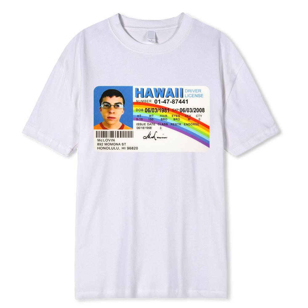 Homme t-Shirt Mclovin Id Card Superbad Geek Mens Cotton t-Shirt Unisex t-Shirt Teenagers Cool Soft Clothing
