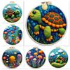 DIY Wool Needle Felting Starter Kit Needle Felt Set Sea Turtles Jellyfish For Beginners Needlework Sewing Craft Home Decor
