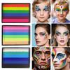Water Based Rainbow Face Paint Palette Washable Body Paint Pigment Strip Colors for Face Painting Festival Cosplay Makeup Gift