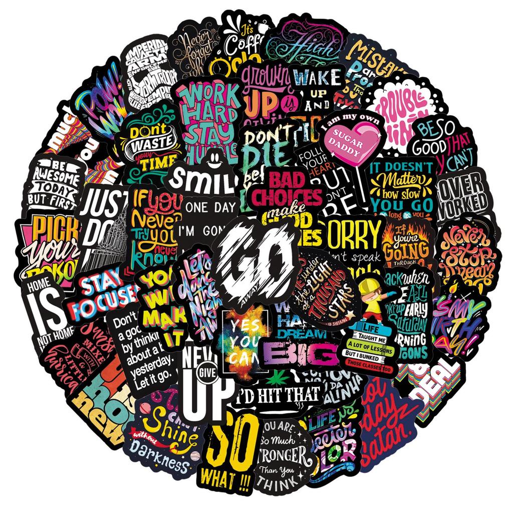 50 nicht verletzende inspirierende Graffiti-Aufkleber: Lebendige chinesische Designs für Koffer, Gitarren und Notizbücher. Wasserdicht und langlebig.