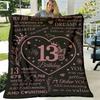 Cozy Flannel 13Th Birthday Blanket Perfect Gift for Cool Girls, Soft And Warm Throw for Couch, Bed, Office, And Travel Ideal for All Seasons