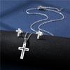 316L Charm Punk Necklace Earrings Set Women Lover's Cartoon Cross Silver Pendant Earring Necklace Jewelry