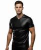 Leather T-shirt Summer Stylish Handmade Men's Black Genuine Lambskin Casual Soft