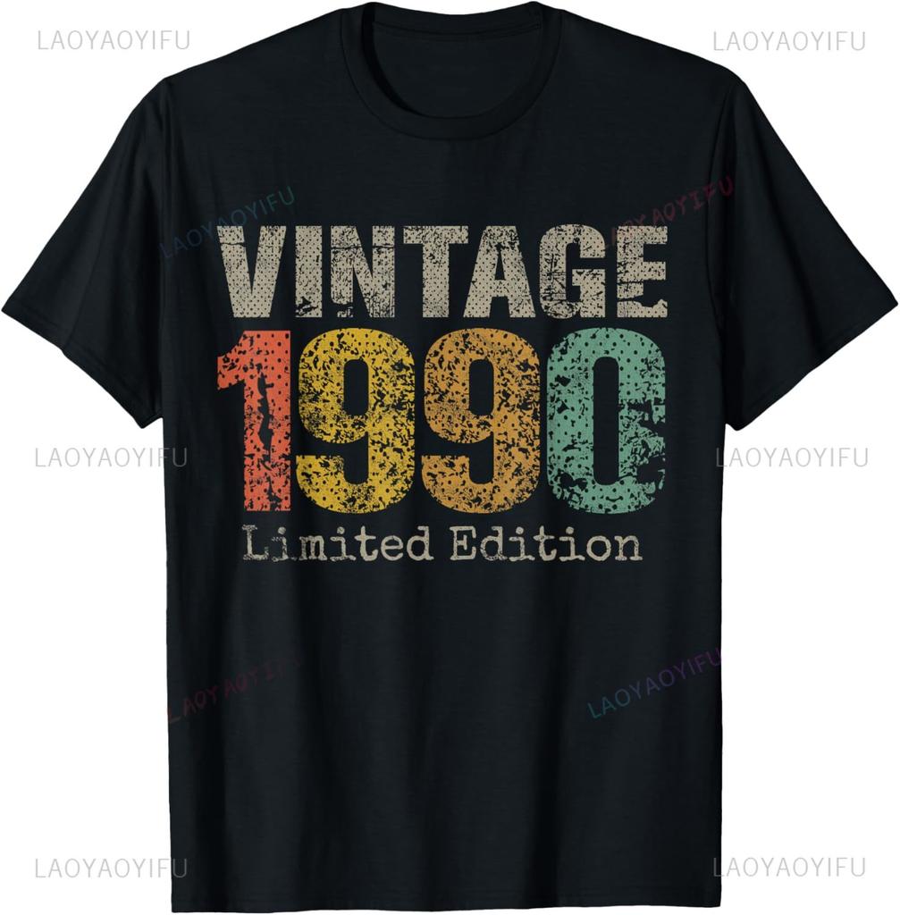 Vintage 1990 Limited Edition 35th Birthday Gifts 35 Year Old TShirt Unisex Summer Streetwear Tops Streetwear Ropa Hombre