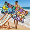 Pocket Monster Print Beach Towel, Large Soft Quick Dry Towel for Beach Camping Swimming