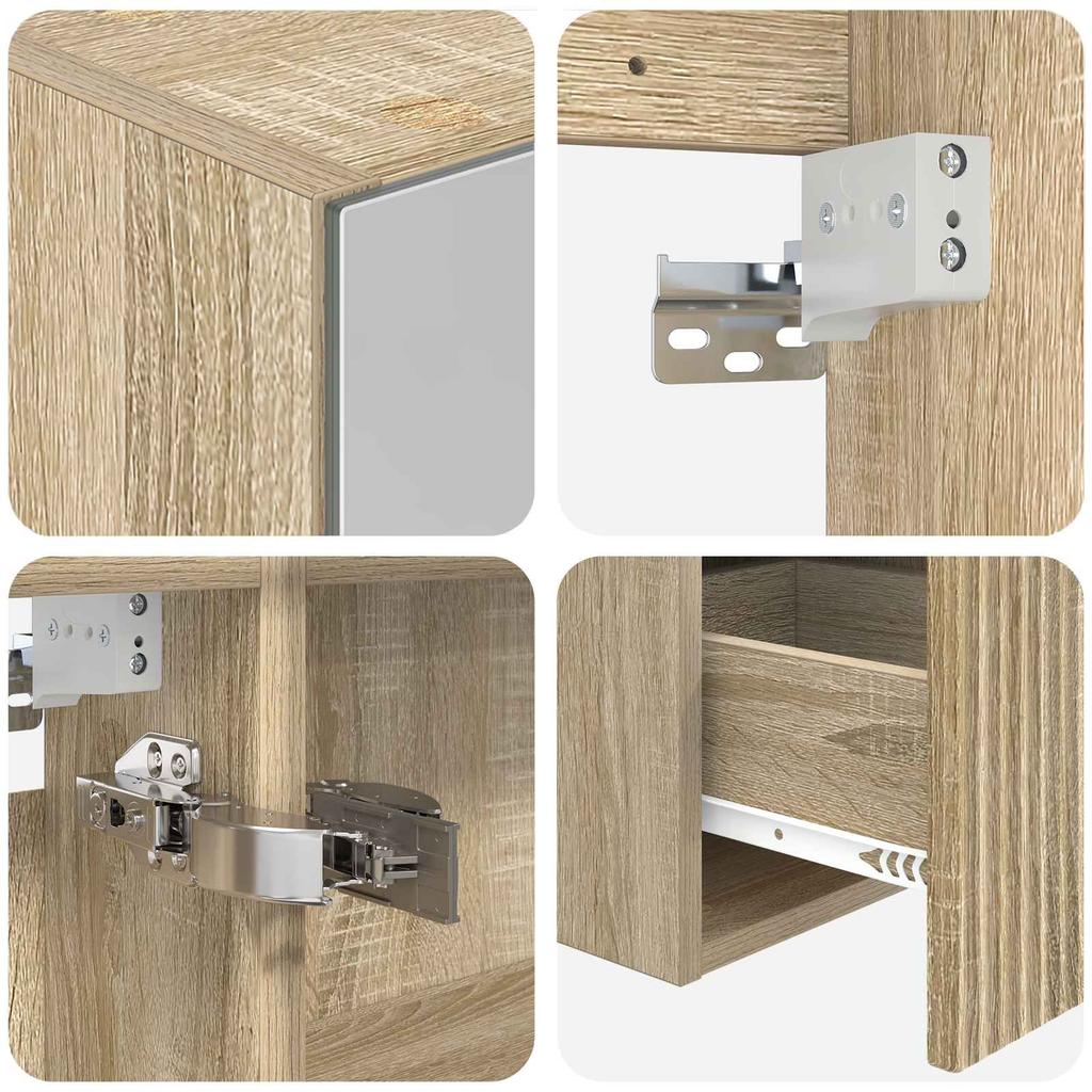 Bathroom Cabinet Set 5 Pcs Sonoma Oak 50 X 14.5 X 70 Cm