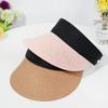 Women Wide Brim Portable Beach Hat Visors Straw Cap Sun Hat