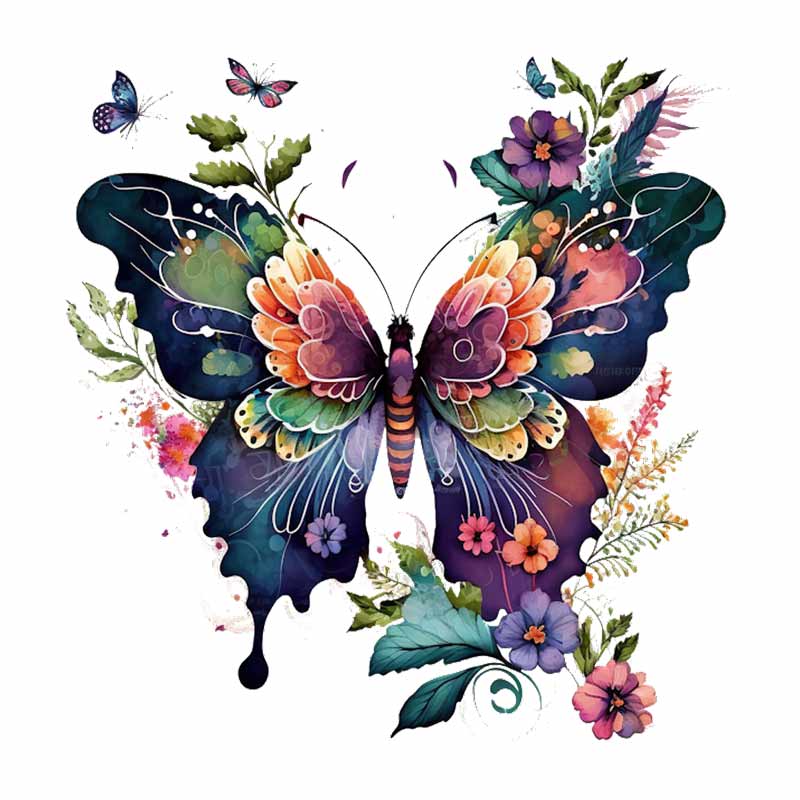 Bunte Schmetterlinge und Blumen Wandaufkleber Badezimmer Toiletten Dekor Aufkleber Wohnzimmer Schrank Heimdekoration Transparente Wasserdichte Aufkleber M760
