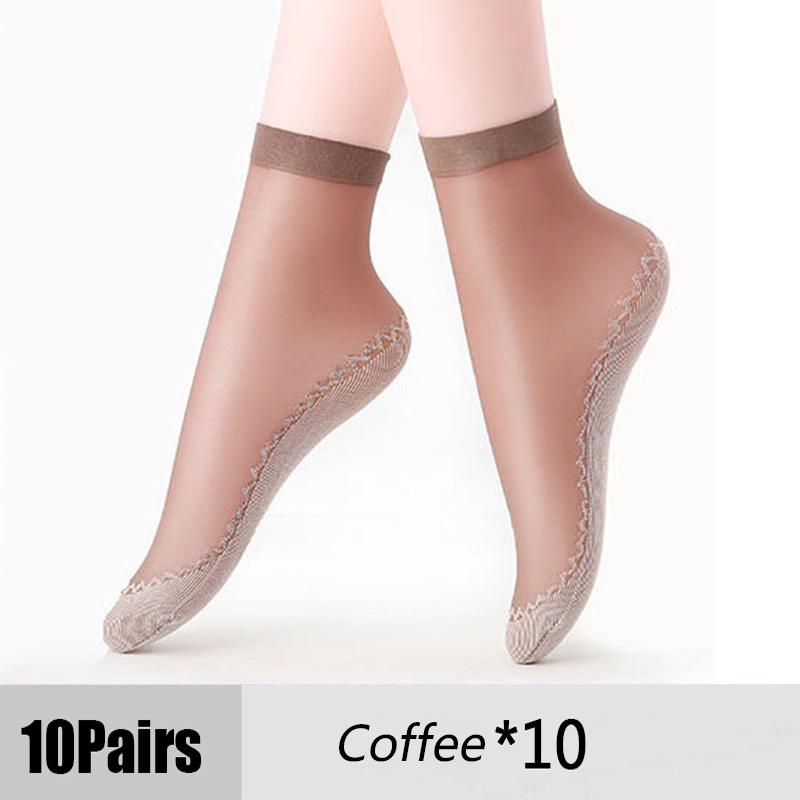 Ultrathin Transparent Socks for Summer Cotton Silk Thin Socks Lady Lace Mesh Elastic Socks Patchwork Crystal Ankle Socks Female Short Socks