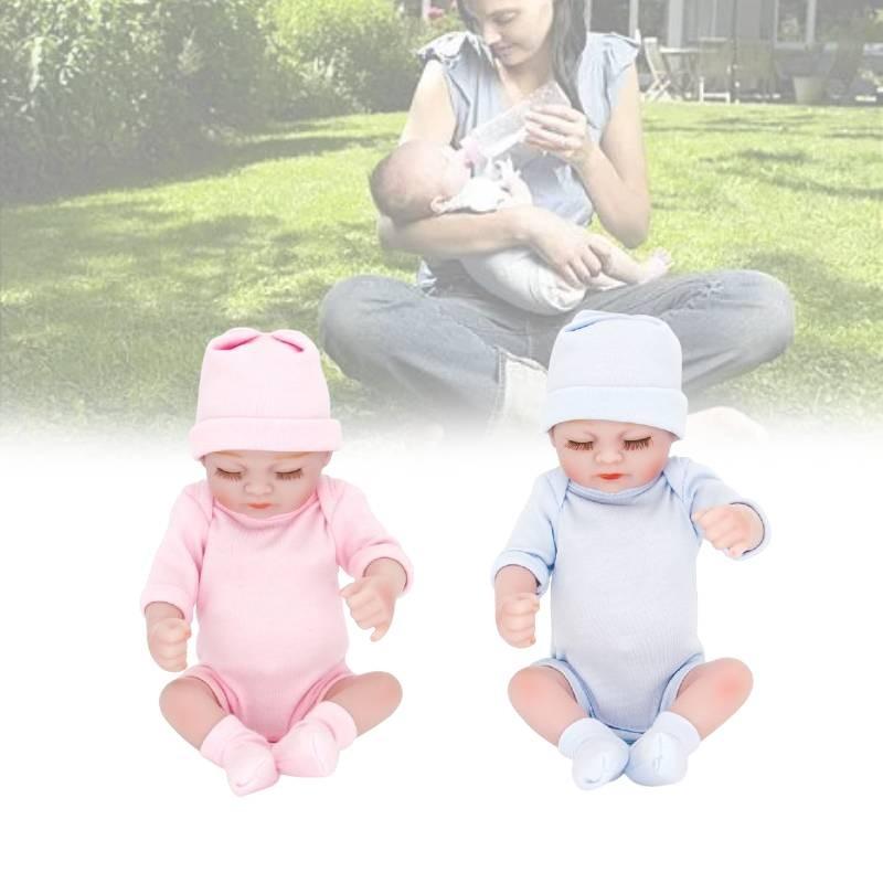 Baby-Puppe Miniatur Realistisch Wasserdicht Silikon und Stoff Für das Badespiel