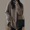 Slouchy Style Loose Pullover O-neck Jumper Women's Autumn and Winter Casual Knitwear Outerwear Tops