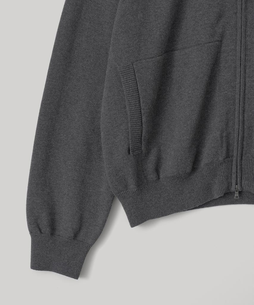 ANOTHER OFFICE Aviator Knit Blouson (Charcoal)