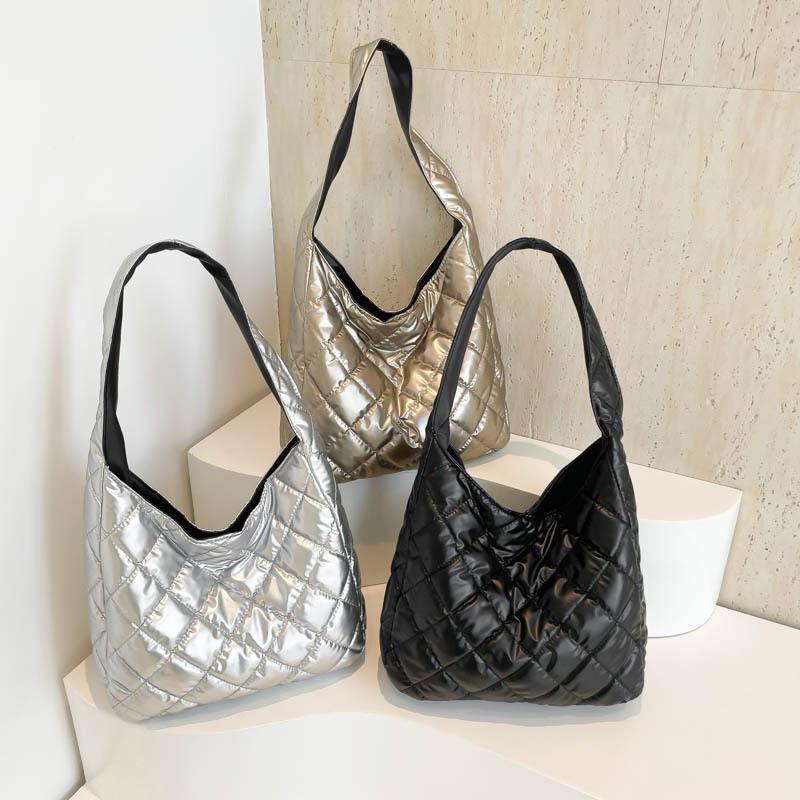 Puffer-Umhängetasche für Damen, gepolsterte Tragetasche aus Daunenbaumwolle, Bubble-Handtasche, Geldbörse, große Shopper-Tasche