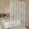 Rideau de douche géométrique à carreaux translucide en PEVA Imperméable Décor de salle de bain style ferme moderne Doublure de douche