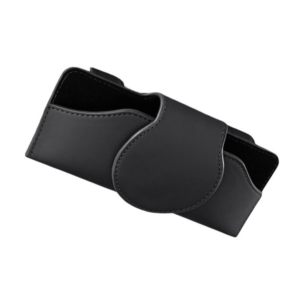 PU Leather Car Glasses Case Anti-Scratch Eyeglass Case Car Sunglasses Holder Stable Wear-Resistant Sun Visor Storage Box