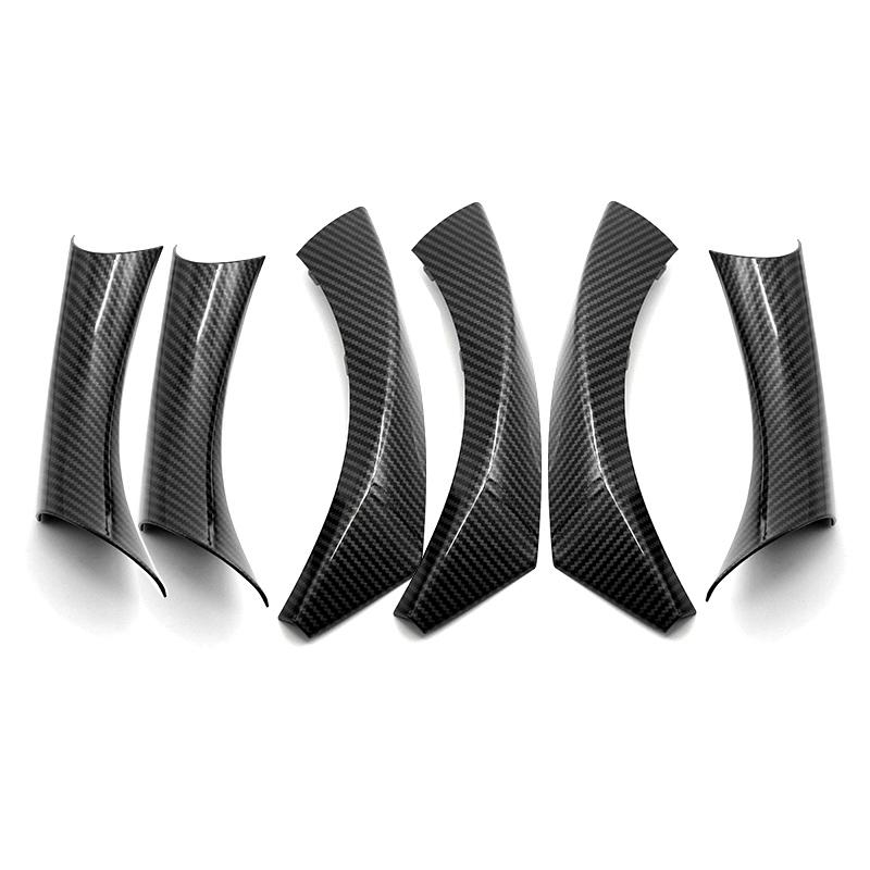 6 stücke RHD Auto Zubehör Carbon Textur Innen Türgriff Pull Abdeckung Trim Für BMW 3 Serie E90 E91 316 318 320 325