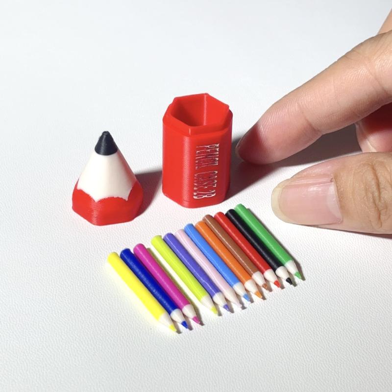 10/12Pcs Kid Pretend Play Toy Dollhouse Miniature Colored Pen Mini Pencil School Supplies Model Doll House Accessories