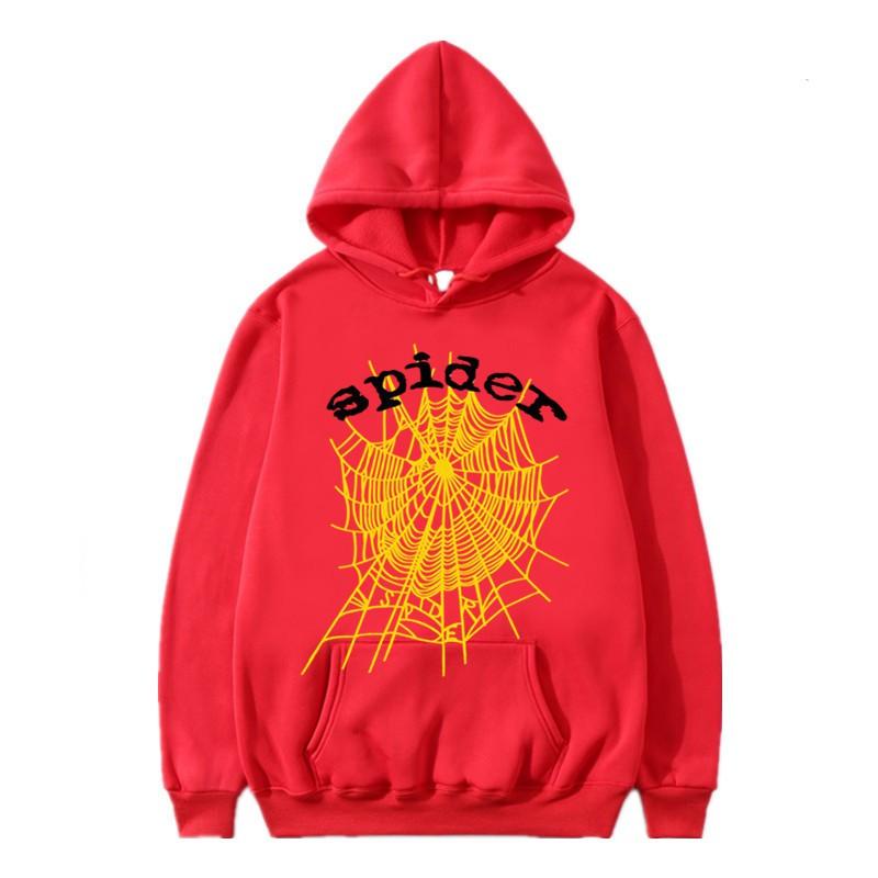 Mens Oversized Hooded Sweatshirt Set With Spider Web Graphic Print Winter Warm Fleece Lined Streetwear