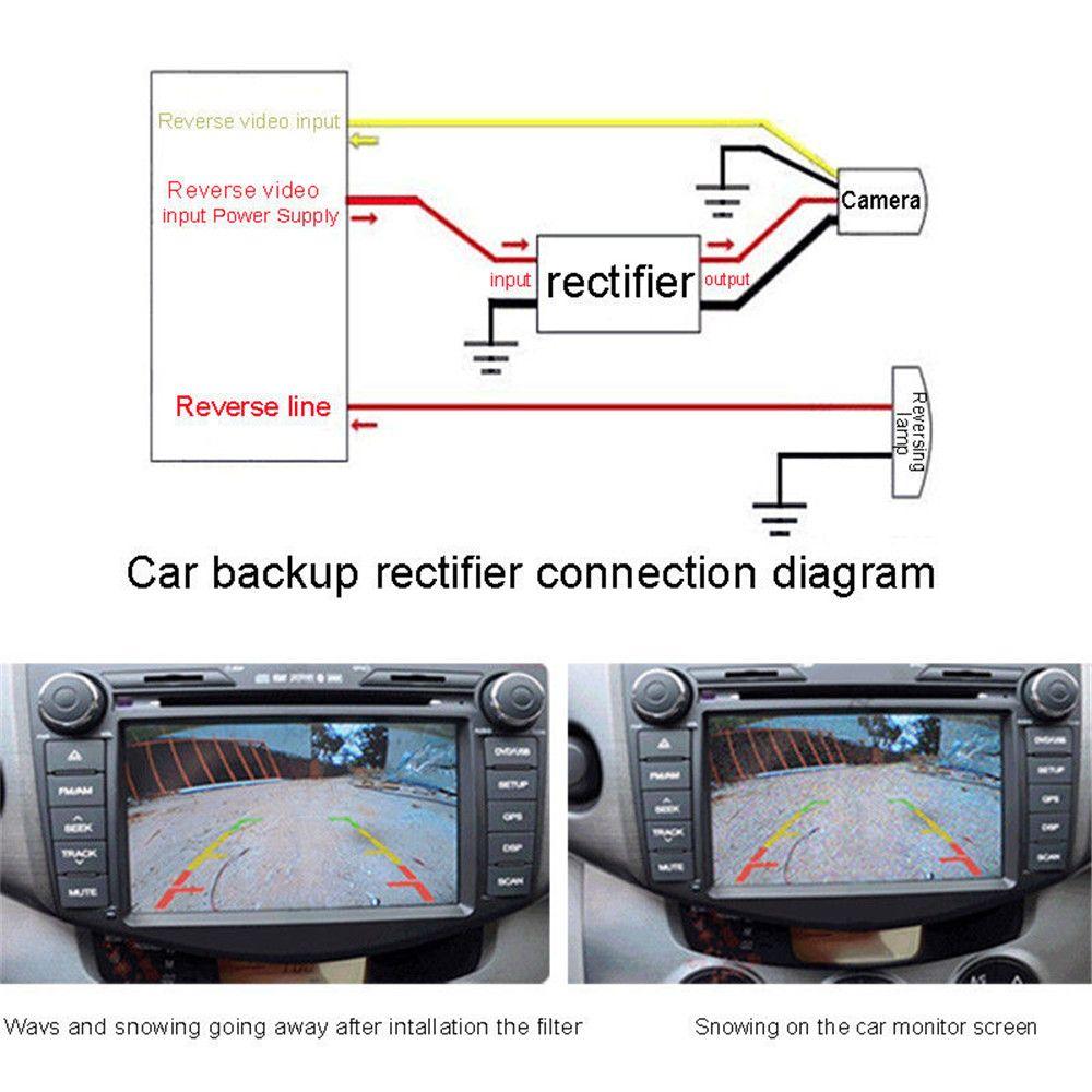 12V Rear View Camera Filter Splash Screen Backup Camera Rectifier Auto Car Camera Filter Filter Connector Ballasts