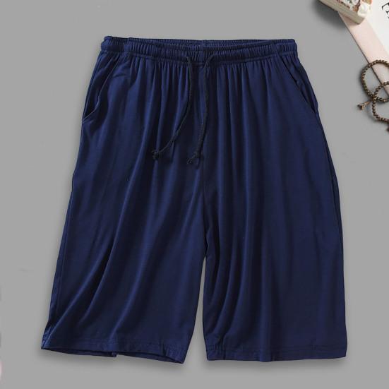 Heren Zomershorts Effen Kleur Losse elastische taille Trekkoord Diep Kruis Blijf koelen Comfortabele zakken Grote maten knielange shorts Herenkleding