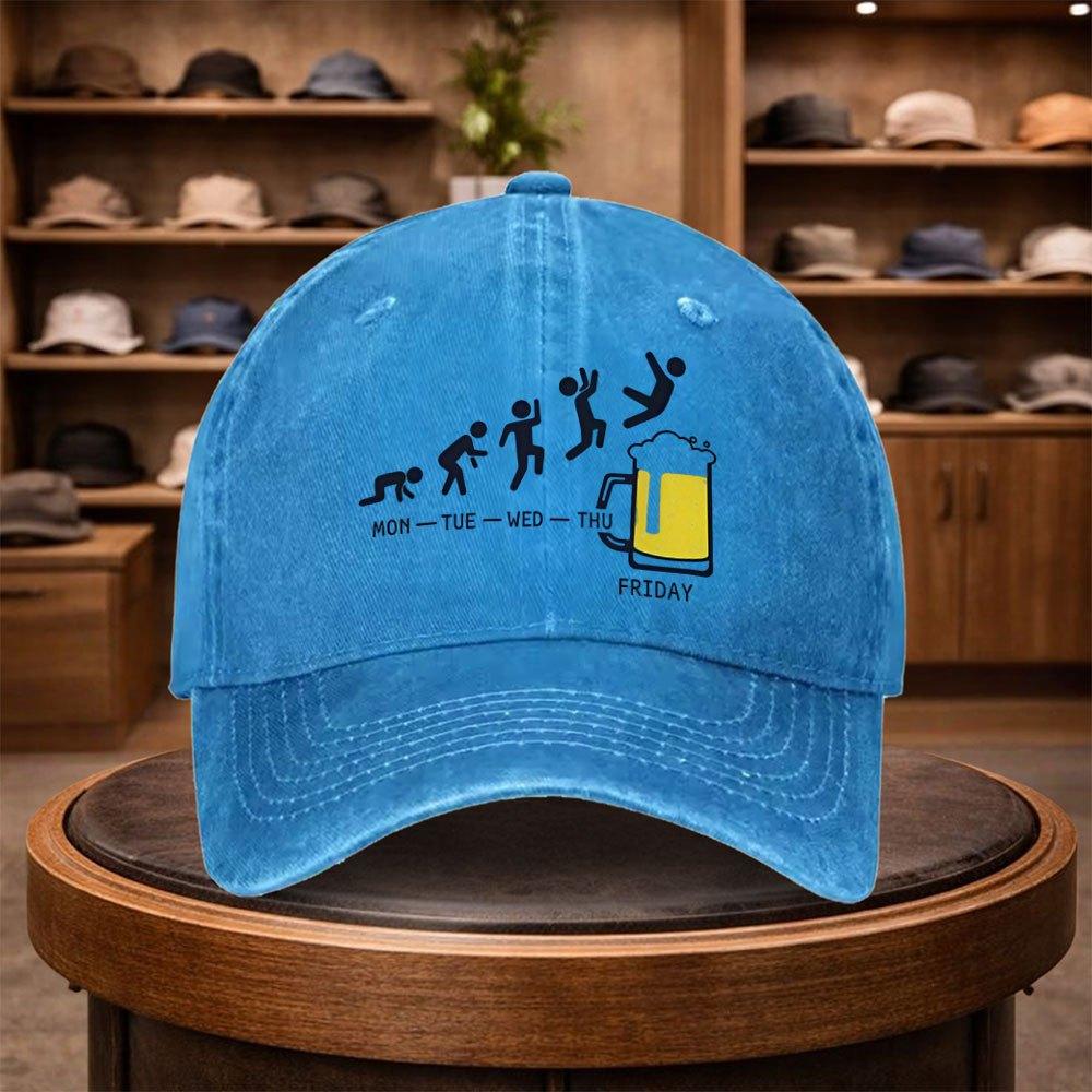 A Baseball Cap Featuring Emotional Changes from Monday To Friday a Casual Duckbill Hat Stylish And Adjustable for Outdoor Use