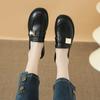 Casual Loafers For Women Genuine Leather Square Heel Pumps Comfortable Square Toe Spring/Autumn Slip-On Office Shoes