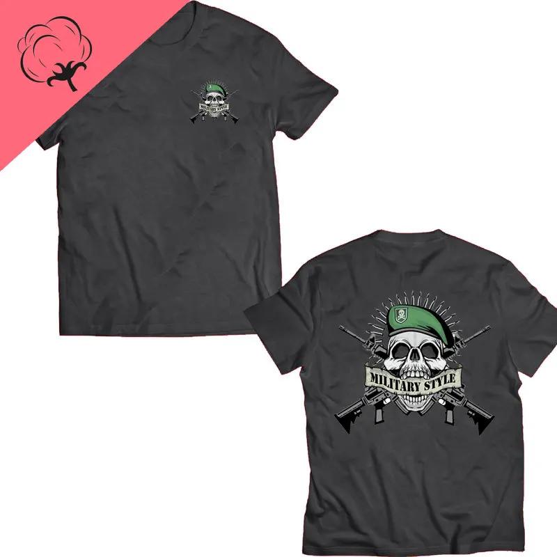 Til Valhalla Cotton T-Shirt American Beard Warrior Tactical Skull Unisex T Shirt Short Sleeve O-Neck T-shirt Casual Men’s Top