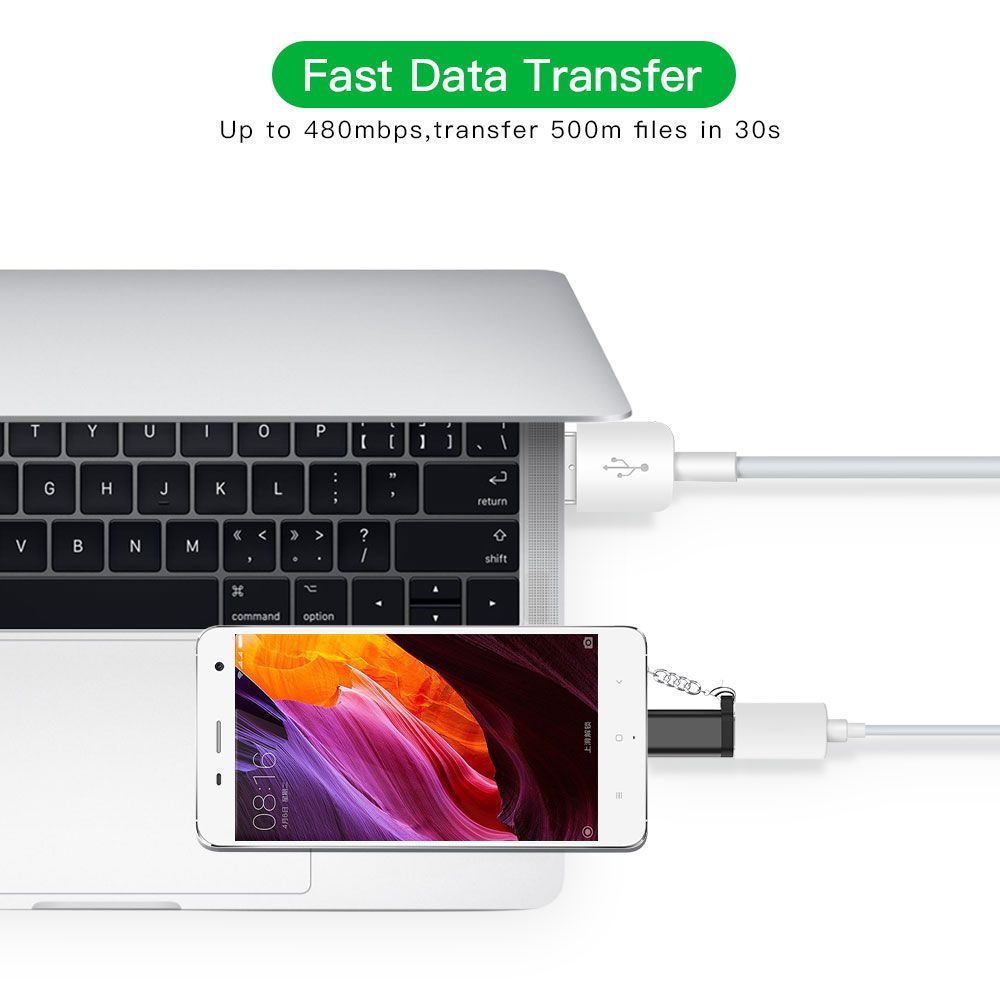 Phone Tablet Fast Transfer Connector Type-C to Micro USB Female to Male OTG Adapter Converter