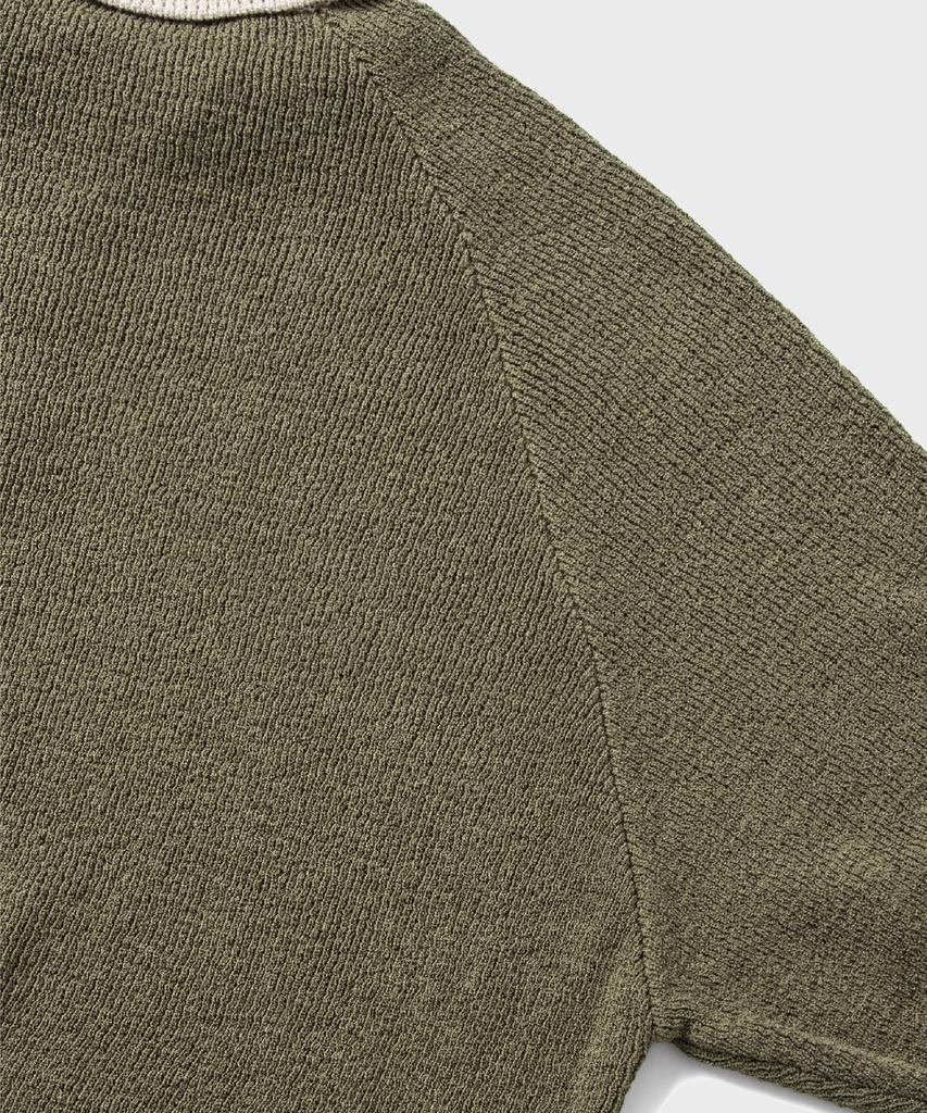 NONBLANK Raglan Half Sleeve Collar Knit_Deep Green