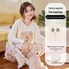 Cartoon Lovely Women's Pajama Set: Long Sleeve Two-Piece with Chest Pads for Spring & Autumn