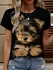 Women's T-Shirt Cute Animal Graphic Tops Summer Outdoors Casual Puppy Print Short Sleeve T-Shirt Fashion O-Neck Women Clothing