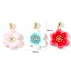 2PCs Enamel Flower Charm Clear Cubic Zirconia Brass 18K Gold Plated Pendants For DIY Necklace Jewelry Making Findings 28mmx20mm