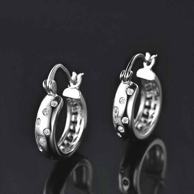 Fashion 925 Sterling Silver Earrings Zircon Crystal Earrings For Women Charm Jewelry Gift