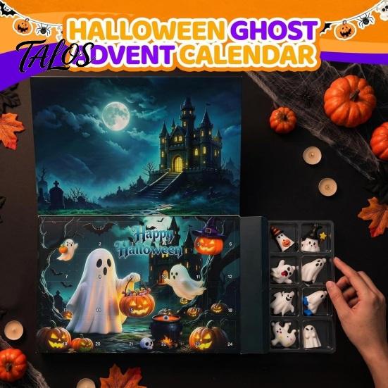 Halloween Puzzelbord 2026 Spook Adventskalender, 24 Dagen Aftellen Beeldjes Set, Spookachtig Spel Verzamelspeelgoed Lichtgevend in het Donker Speelgoed voor Kinderen, Feest Bedankje Kinderen