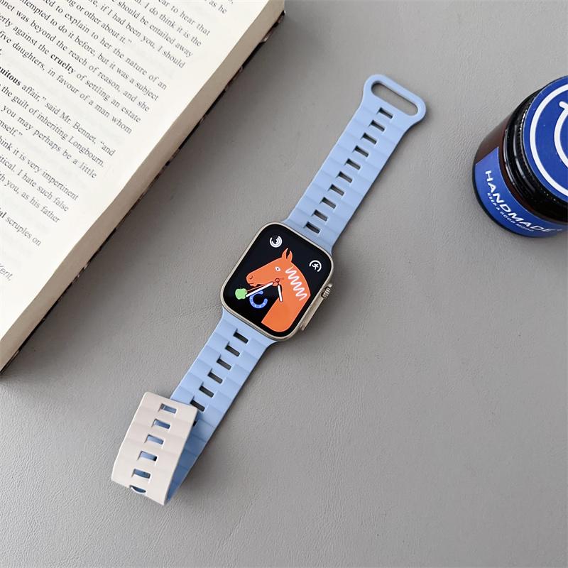 Bracelet magnétique à boucle en Silicone pour Bracelet de montre Apple, 44mm 40mm 45mm 49mm 41mm 38mm 42mm, iWatch série 8 3 5 4 SE 6 7 Ultra