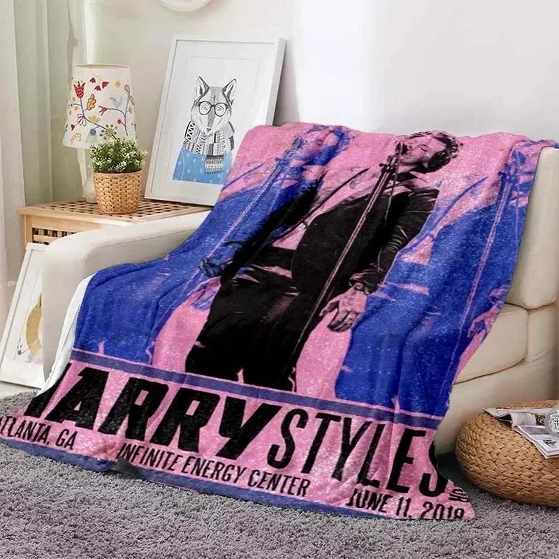 Harrystyles Flannel Soft Blanket Warm Retro Blankets for Beds Bedroom Living Room Sofa Blanket Travel Picnic Blanket