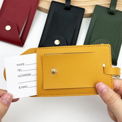 Luggage Tags PU Leather Suitcase ID Address Name Holder Baggage Boarding Tags Women Men Travel Accessories Portable Label